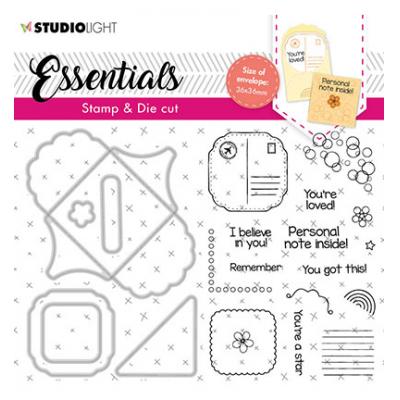 StudioLight Essentials Clear Stamps & Cutting Dies - Square Fancy Envelope